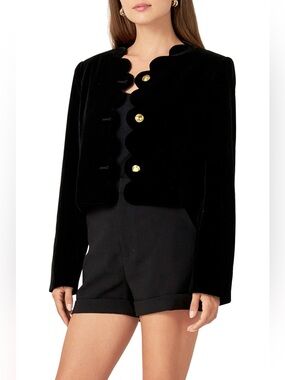 English Factory Velvet Scallop Jacket Worn Once! Size Large PTP 21/L 21